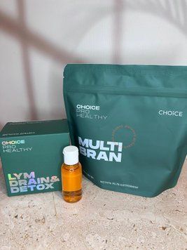 Набір для схуднення 2в1 безпечний бюджетний та ефективний LYM drain&detox 60 + клітковина Multi bran, Choice Клітчатка+лім60 фото