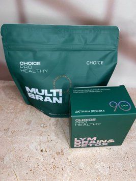 Набір для схуднення детоксу та дренуючого ефекту, клітчатка Multi bran +LYM drain&detox 90 капсул Choice Мультибран+90лім фото