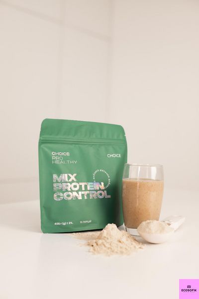 Mix Protein CONTROL 405г. 15 порцій Choice низькокалорійний поживний коктейль замінник харчування для контролю апетиту та покращення форм тіла  Mix Protein CONTROL фото