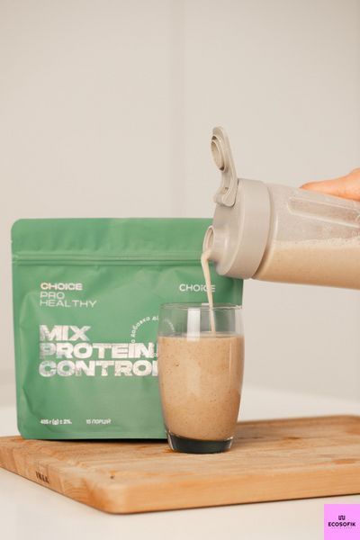 Mix Protein CONTROL 405г. 15 порцій Choice низькокалорійний поживний коктейль замінник харчування для контролю апетиту та покращення форм тіла  Mix Protein CONTROL фото