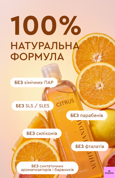 Гель антибактеріальний та дезодоруючий для інтимної гігієни з пребіотиками 250мл White Mandarin інт.гель фото