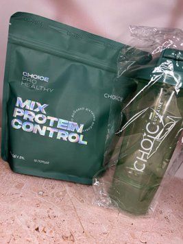 Низькокалорійний поживний коктейль Mix Protein CONTROL 405г + шейкер Choice Контрол +шейкер.зел. фото