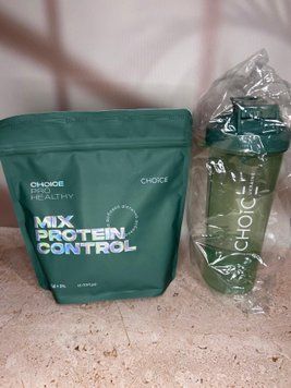 Низькокалорійний поживний коктейль Mix Protein CONTROL 405г + шейкер зелений Choice Контрол +шейкерзел фото