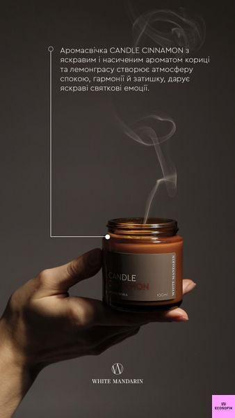 Spa-свічка ароматизована в склі CANDLE CINNAMON 100 мл White Mandarin CANDLE CINNAMON фото